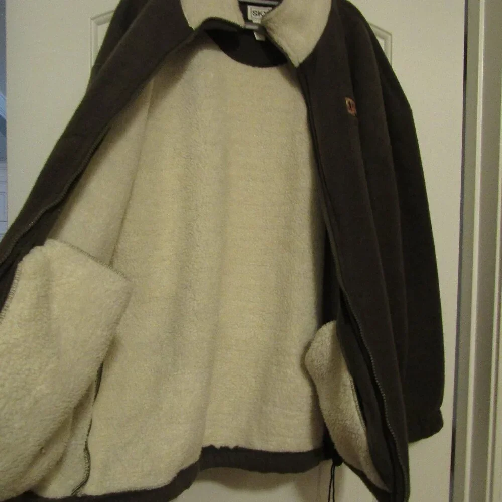 Men's Warm SKY JACKET Sherpa Lined SEDONA DECAL Size XL Brown